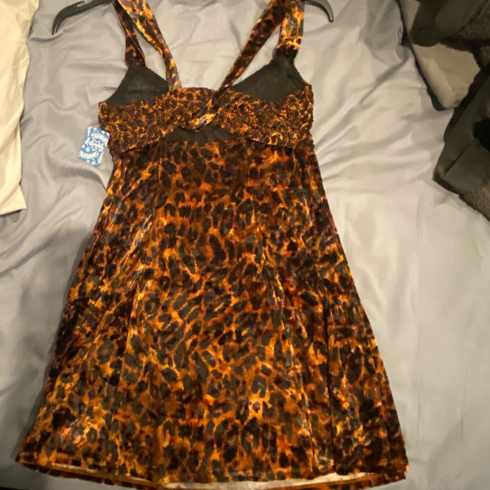 Free People brand new beautiful dress , animal print - leopard - x-small /brown